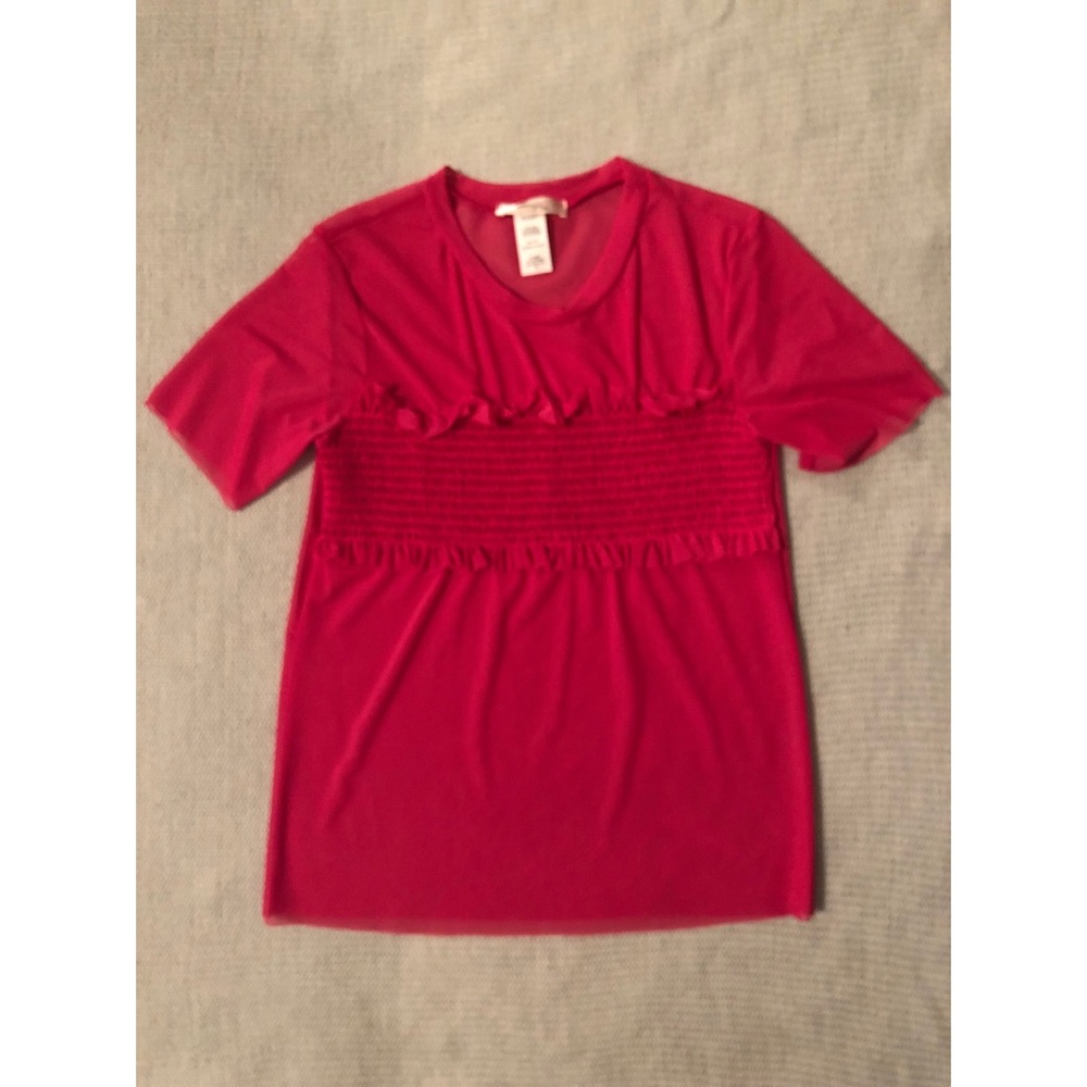 GAZE USA Fuchsia Sheer Top in Size Small - Picture 2 of 4